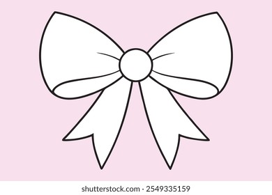 Festive Bow Ribbon Outline Decorative Holiday Gift Tie Vector Free Logo Design Elements