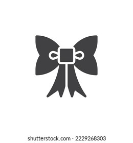 Festive bow vector icon. filled flat sign for mobile concept and web design. Ribbon Bow glyph icon. Symbol, logo illustration. Vector graphics