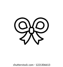 Festive Bowknot line icon. Decoration on gift box, element of party outfit, decor in christmas and other holidays concept symbol. Accessory for ceremony linear logo. Vector illustration isolated