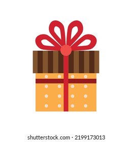 Festive box with a gift on a white background. vector illustration