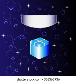 festive box on a blue background