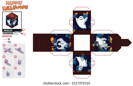 festive box template without glue good ghosts have fun