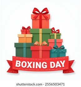 Festive Boxing Day gift Vector. 