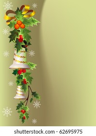 Festive branch with bells on