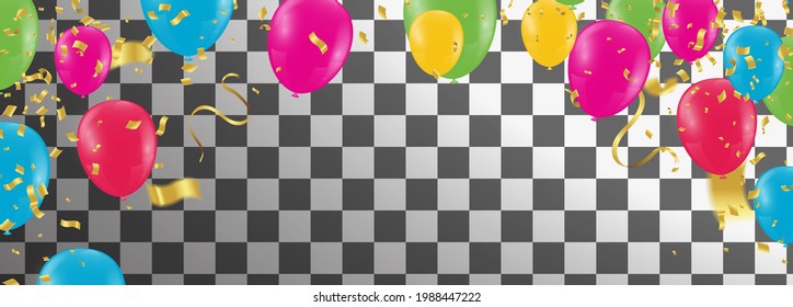 Festive Bright Background with Balloons