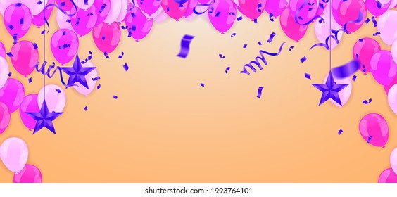 Festive Bright Background with Balloons