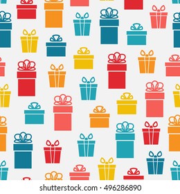 festive bright gift box seamless pattern. vector illustration - eps 8