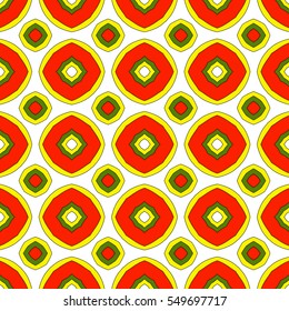 Festive bright orange and Sunny pattern. Vintage floral ornament.