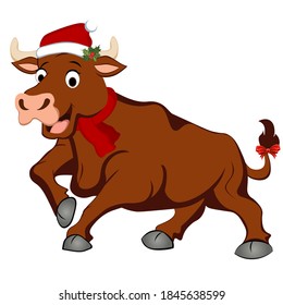 Festive bull on a white background. Vector illustration