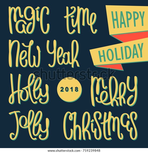 Download Festive Bundle Christmas New Years Quotes Stock Vector Royalty Free 759239848
