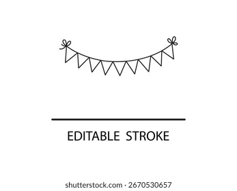 Festive bunting flags graphic element for celebrations and party decorations adds a touch of joy and excitement.