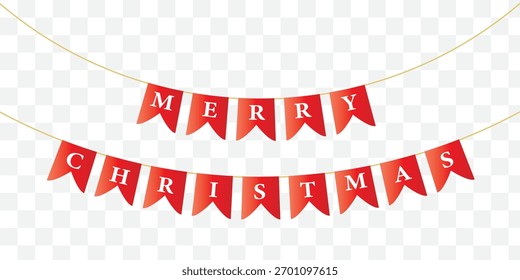 Festive bunting flags with letters Merry Christmas in traditional colors for your decoration. Merry Christmas. colorful flags garland. Vector illustration. Best Collection. EPS 10.