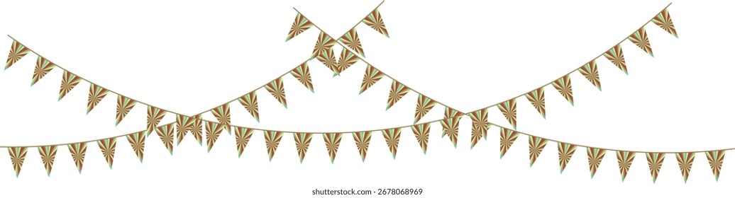 Festive bunting flags with retro style