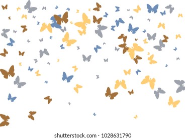 Festive butterfly confetti background. Frame vector pattern texture for holiday, postcard, poster, carnival, banner, birthday and children's parties.  