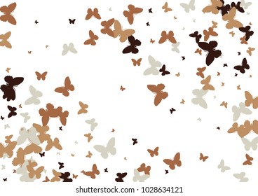 Festive butterfly confetti background. Frame vector pattern texture for holiday, postcard, poster, carnival, banner, birthday and children's parties.  