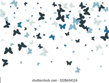 Festive butterfly confetti background. Frame vector pattern texture for holiday, postcard, poster, carnival, banner, birthday and children's parties. 
