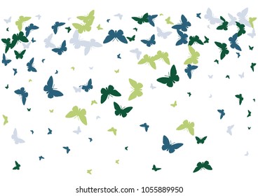 Festive butterfly confetti background. Frame vector pattern texture for holiday, postcard, poster, carnival, banner, birthday and children's parties. Butterfly cover mock-up. Wedding butterfly layout
