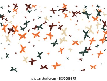 Festive butterfly confetti background. Frame vector pattern texture for holiday, postcard, poster, carnival, banner, birthday and children's parties. Butterfly cover mock-up. Wedding butterfly layout