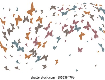 Festive butterfly confetti background. Frame vector pattern texture for holiday, postcard, poster, carnival, banner, birthday and children's parties. Butterfly cover mock-up. Wedding butterfly layout
