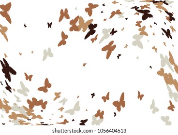 Festive butterfly confetti background. Frame vector pattern texture for holiday, postcard, poster, carnival, banner, birthday and children's parties. Butterfly cover mock-up. Wedding butterfly layout
