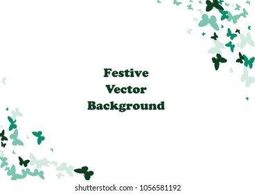 Festive butterfly confetti background. Frame vector pattern texture for holiday, postcard, poster, carnival, banner, birthday and children's parties. Butterfly cover mock-up. Wedding butterfly layout