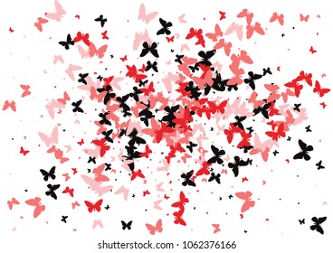 Festive butterfly confetti background. Frame vector pattern texture for holiday, postcard, poster, carnival, banner, birthday and children's parties. Butterfly cover mock-up. Wedding butterfly layout