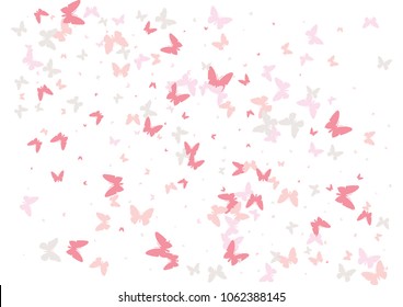 Festive butterfly confetti background. Frame vector pattern texture for holiday, postcard, poster, carnival, banner, birthday and children's parties. Butterfly cover mock-up. Wedding butterfly layout