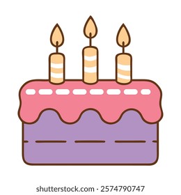 Festive cake with candles vector