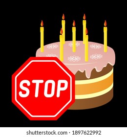 A festive cake for the prohibition sign.