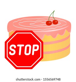 A festive cake for the prohibition sign. Vector illustration.