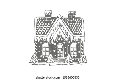 1000 Gingerbread House Sketch Stock Images Photos