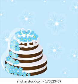Festive cake, vector illustration