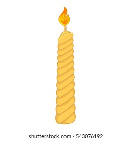 Festive candle icon. Cartoon illustration of candle vector icon for web design