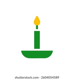 Festive Candle Icon Graphic on a White Background