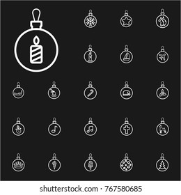 festive candle. toys for a Christmas tree with different drawings