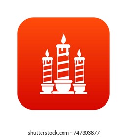 Festive candles icon digital red for any design isolated on white vector illustration