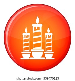 Festive candles icon in red circle isolated on white background vector illustration