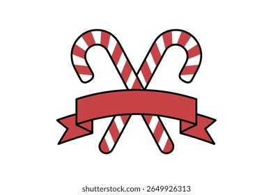 Festive Candy Cane Design with Ribbon