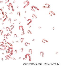 Festive candy cane and peppermint swirl on a white background. Perfect for holiday-themed designs, wrapping paper, and festive decorations. Vibrant red and white colors evoke the spirit of Christmas.