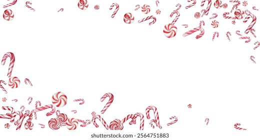 Festive candy cane and peppermint swirl on a white background. Perfect for holiday-themed designs, wrapping paper, and festive decorations. Vibrant red and white colors evoke the spirit of Christmas.