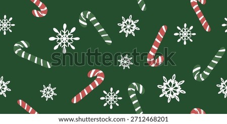 Festive Candy Cane and Snowflake Holiday Pattern