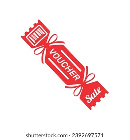 Caramelos festivos, regalo. Voucher. Icono de ilustración lineal vectorial aislado en fondo blanco. 