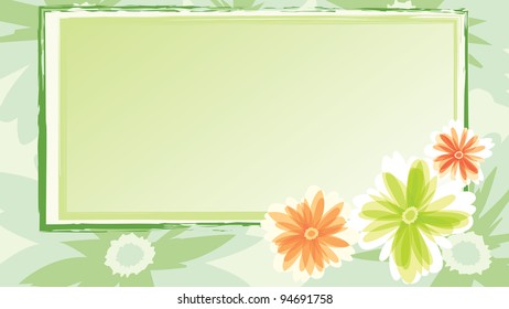 Festive card with flowers. Vector illustration.