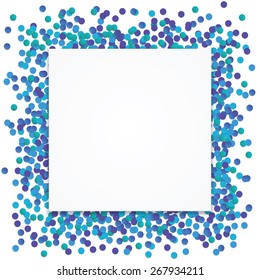Festive Card Template with Blue Confetti Background