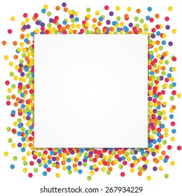 Festive Card Template with Colorful Confetti Background