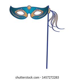 festive carnival party blue mask decoration cartoon vector illustration graphic design