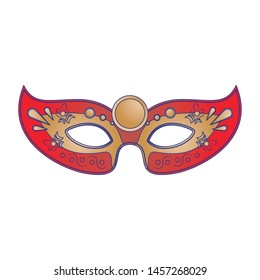 festive carnival party red mask decoration cartoon vector illustration graphic design