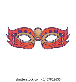 festive carnival party red mask decoration cartoon vector illustration graphic design