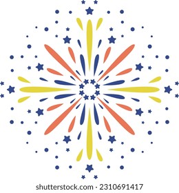 Festive Celebration Party Fireworks Vector Illustration