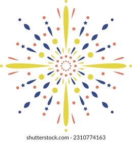 Festive Celebration Party Fireworks Vector Illustration